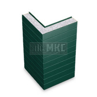 Угловые сэндвич-панели горизонтальные из пенополистирола, ширина 1200 мм, толщина 10 мм, RAL6005