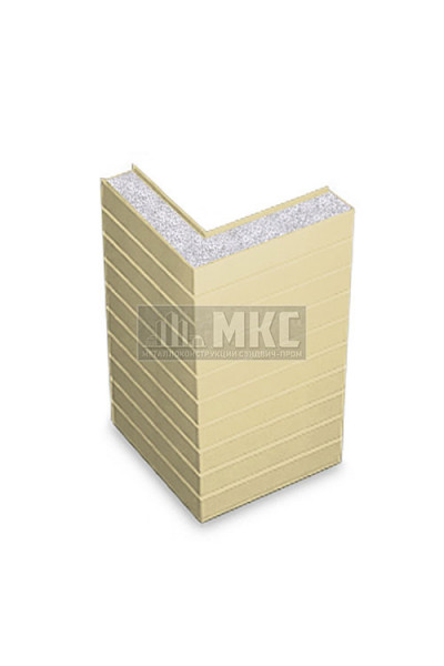 Угловые сэндвич-панели горизонтальные из пенополистирола, ширина 1000 мм, толщина 10 мм, RAL1014