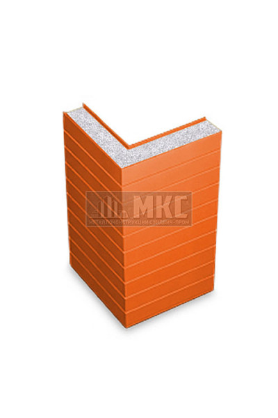 Угловые сэндвич-панели горизонтальные из пенополистирола, ширина 1000 мм, толщина 20 мм, RAL2004