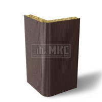 Угловые сэндвич-панели вертикальные из минеральной ваты, ширина 1000 мм, толщина 40 мм, RAL8017