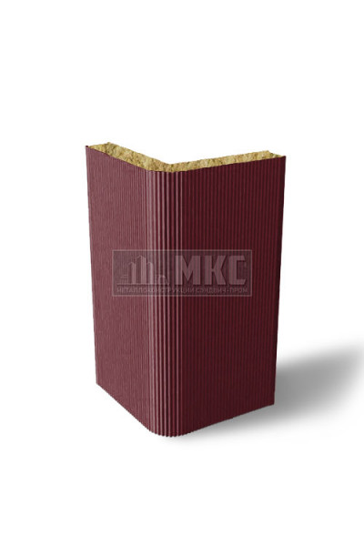 Угловые сэндвич-панели вертикальные из минеральной ваты, ширина 1000 мм, толщина 10 мм, RAL3005