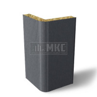 Угловые сэндвич-панели вертикальные из минеральной ваты, ширина 1000 мм, толщина 10 мм, RAL7024