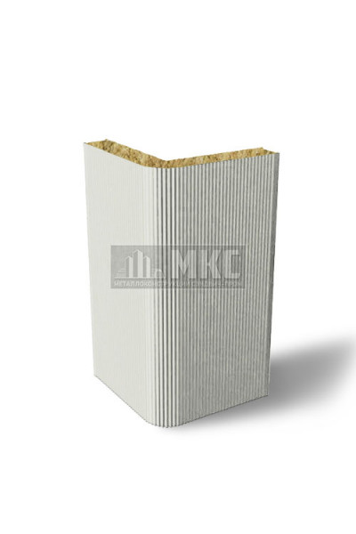 Угловые сэндвич-панели вертикальные из минеральной ваты, ширина 1000 мм, толщина 20 мм, RAL9002