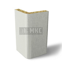 Угловые сэндвич-панели вертикальные из минеральной ваты, ширина 1200 мм, толщина 10 мм, RAL9002