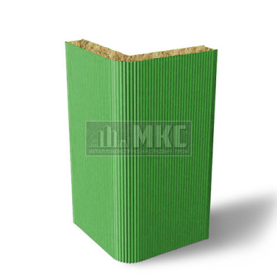 Угловые сэндвич-панели вертикальные из минеральной ваты, ширина 1200 мм, толщина 40 мм, RAL6018