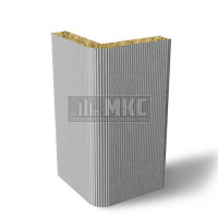 Угловые сэндвич-панели вертикальные из минеральной ваты, ширина 1000 мм, толщина 20 мм, RAL9006