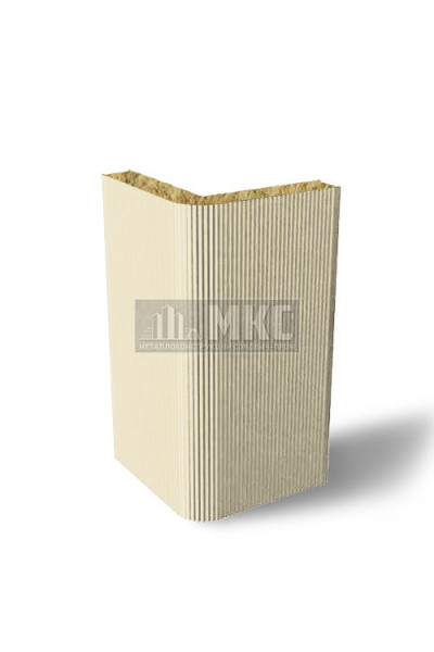 Угловые сэндвич-панели вертикальные из минеральной ваты, ширина 1000 мм, толщина 40 мм, RAL1015