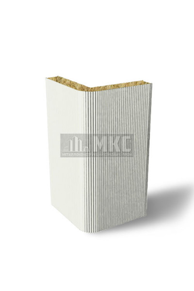 Угловые сэндвич-панели вертикальные из минеральной ваты, ширина 1000 мм, толщина 10 мм, RAL9003