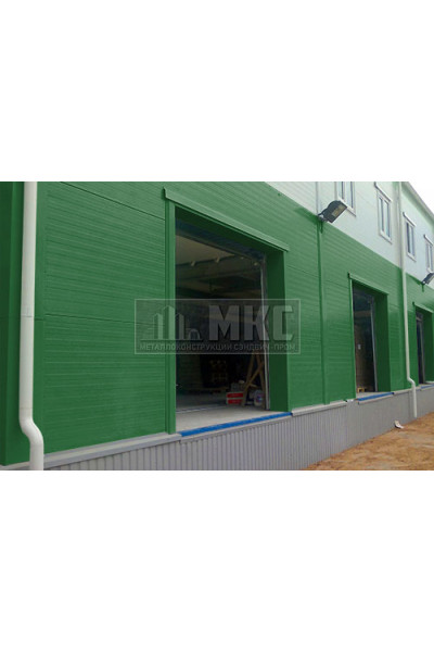 Угловые сэндвич-панели вертикальные из минеральной ваты, ширина 1200 мм, толщина 10 мм, RAL6002