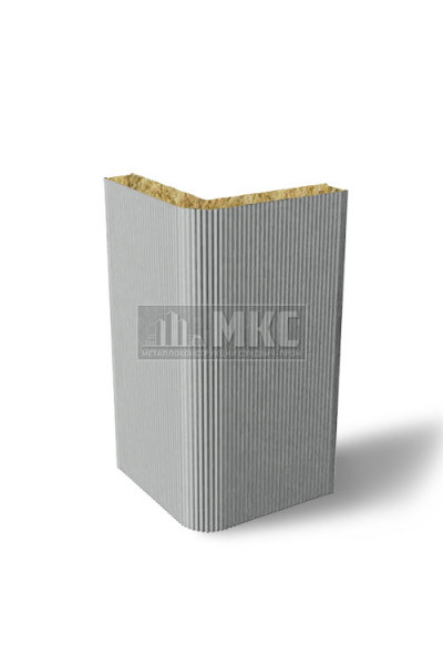 Угловые сэндвич-панели вертикальные из минеральной ваты, ширина 1000 мм, толщина 10 мм, RAL9006