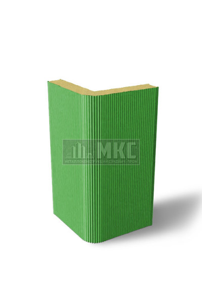 Угловые сэндвич-панели вертикальные из пенополиизоцианурата, ширина 1200 мм, толщина 20 мм, RAL6018