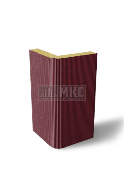 Угловые сэндвич-панели вертикальные из пенополиизоцианурата, ширина 1000 мм, толщина 40 мм, RAL3005