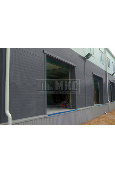 Угловые сэндвич-панели вертикальные из пенополиизоцианурата, ширина 1200 мм, толщина 20 мм, RAL7024