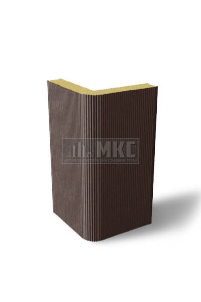 Угловые сэндвич-панели вертикальные из пенополиизоцианурата, ширина 1200 мм, толщина 20 мм, RAL8017