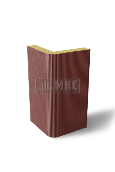 Угловые сэндвич-панели вертикальные из пенополиизоцианурата, ширина 1200 мм, толщина 10 мм, RAL3009