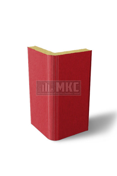 Угловые сэндвич-панели вертикальные из пенополиизоцианурата, ширина 1200 мм, толщина 20 мм, RAL3020