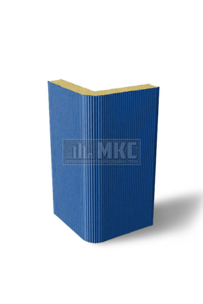 Угловые сэндвич-панели вертикальные из пенополиизоцианурата, ширина 1200 мм, толщина 40 мм, RAL5005