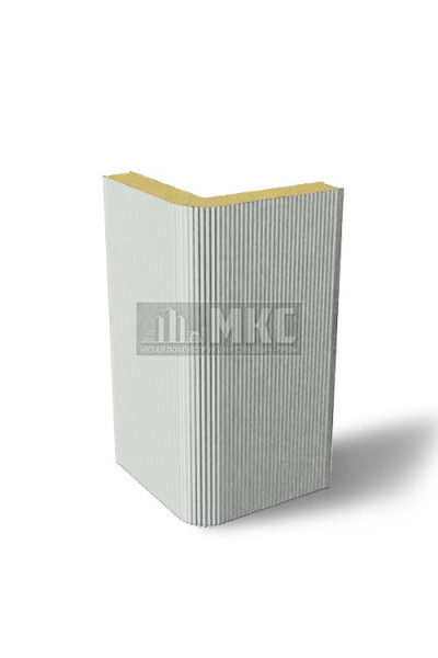 Угловые сэндвич-панели вертикальные из пенополиизоцианурата, ширина 1200 мм, толщина 10 мм, RAL7035