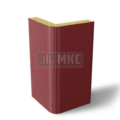 Угловые сэндвич-панели вертикальные из пенополиизоцианурата, ширина 1000 мм, толщина 10 мм, RAL3011