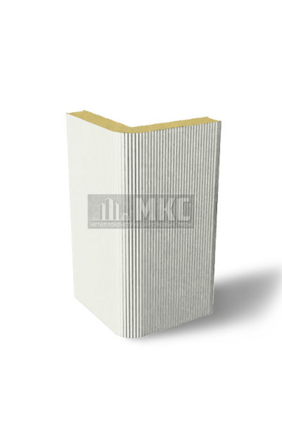 Угловые сэндвич-панели вертикальные из пенополиизоцианурата, ширина 1000 мм, толщина 20 мм, RAL9003