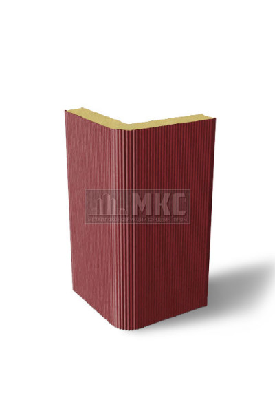 Угловые сэндвич-панели вертикальные из пенополиуретана, ширина 1200 мм, толщина 50 мм, RAL3011