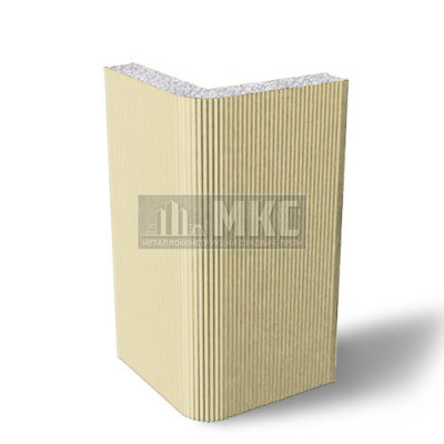 Угловые сэндвич-панели вертикальные из пенополистирола, ширина 1000 мм, толщина 10 мм, RAL1014