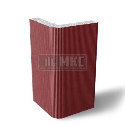 Угловые сэндвич-панели вертикальные из пенополистирола, ширина 1200 мм, толщина 30 мм, RAL3011