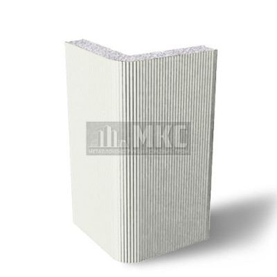 Угловые сэндвич-панели вертикальные из пенополистирола, ширина 1200 мм, толщина 40 мм, RAL9003