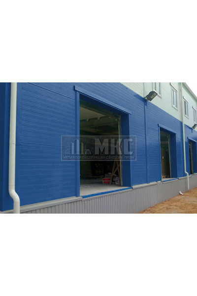 Угловые сэндвич-панели вертикальные из пенополистирола, ширина 1000 мм, толщина 40 мм, RAL5005