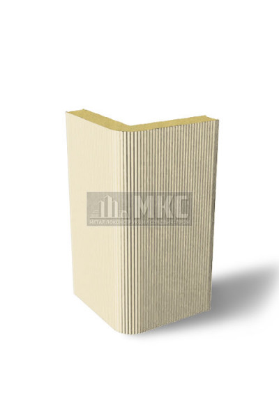 Угловые сэндвич-панели вертикальные из пенополиуретана, ширина 1200 мм, толщина 10 мм, RAL1015