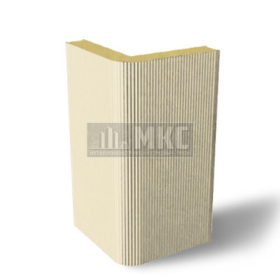 Угловые сэндвич-панели вертикальные из пенополиуретана, ширина 1000 мм, толщина 10 мм, RAL1015