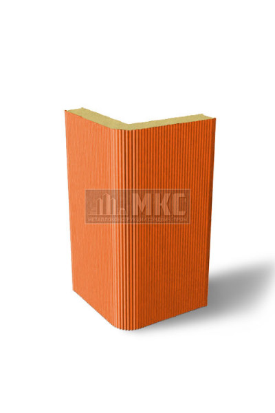 Угловые сэндвич-панели вертикальные из пенополиуретана, ширина 1200 мм, толщина 10 мм, RAL2004