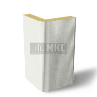 Угловые сэндвич-панели вертикальные из пенополиуретана, ширина 1000 мм, толщина 50 мм, RAL9003