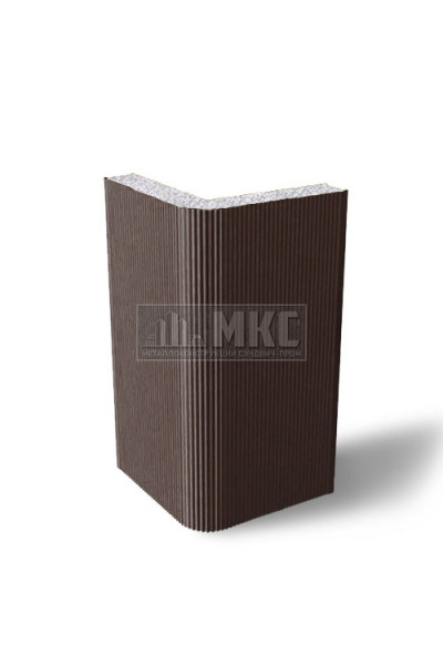 Угловые сэндвич-панели вертикальные из пенополистирола, ширина 1000 мм, толщина 20 мм, RAL8017