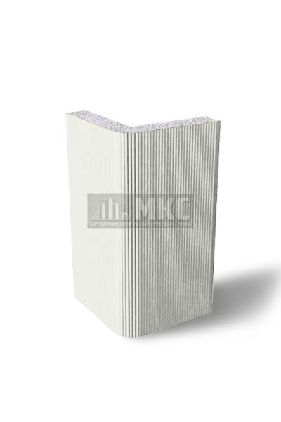 Угловые сэндвич-панели вертикальные из пенополистирола, ширина 1000 мм, толщина 30 мм, RAL9003