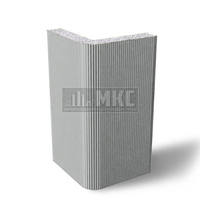 Угловые сэндвич-панели вертикальные из пенополистирола, ширина 1200 мм, толщина 30 мм, RAL9006