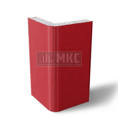Угловые сэндвич-панели вертикальные из пенополистирола, ширина 1000 мм, толщина 20 мм, RAL3020