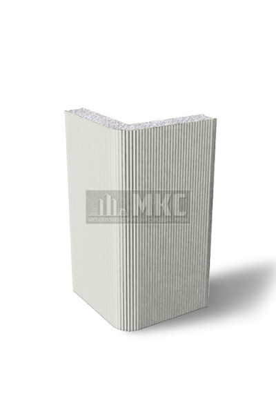 Угловые сэндвич-панели вертикальные из пенополистирола, ширина 1000 мм, толщина 20 мм, RAL9002