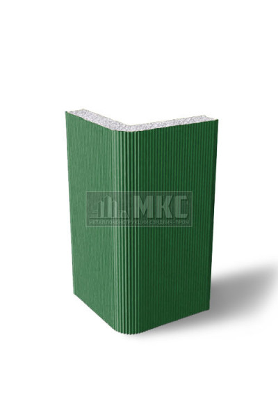 Угловые сэндвич-панели вертикальные из пенополистирола, ширина 1000 мм, толщина 30 мм, RAL6002