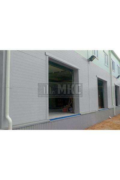 Угловые сэндвич-панели вертикальные из пенополистирола, ширина 1000 мм, толщина 40 мм, RAL7004