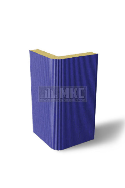 Угловые сэндвич-панели вертикальные из пенополиуретана, ширина 1200 мм, толщина 20 мм, RAL5002