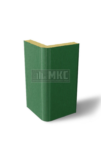 Угловые сэндвич-панели вертикальные из пенополиуретана, ширина 1200 мм, толщина 30 мм, RAL6002