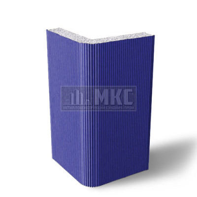 Угловые сэндвич-панели вертикальные из пенополистирола, ширина 1200 мм, толщина 10 мм, RAL5002