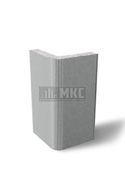 Угловые сэндвич-панели вертикальные из пенополистирола, ширина 1000 мм, толщина 20 мм, RAL9006