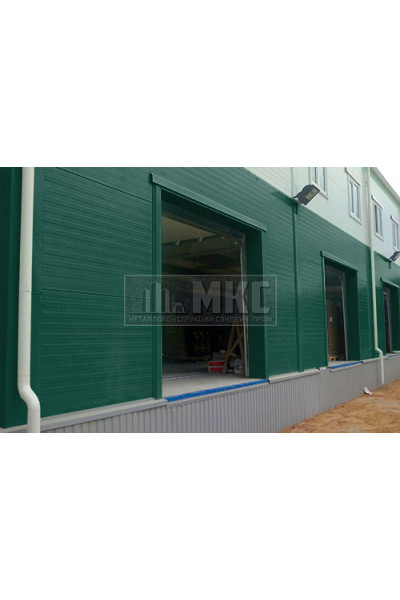 Угловые сэндвич-панели вертикальные из пенополистирола, ширина 1200 мм, толщина 20 мм, RAL6005