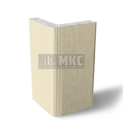 Угловые сэндвич-панели вертикальные из пенополистирола, ширина 1000 мм, толщина 30 мм, RAL1015