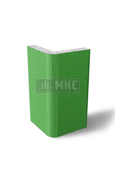 Угловые сэндвич-панели вертикальные из пенополистирола, ширина 1000 мм, толщина 30 мм, RAL6018