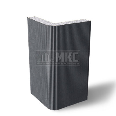 Угловые сэндвич-панели вертикальные из пенополистирола, ширина 1000 мм, толщина 40 мм, RAL7024