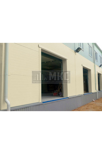 Угловые сэндвич-панели вертикальные из пенополистирола, ширина 1200 мм, толщина 20 мм, RAL1015