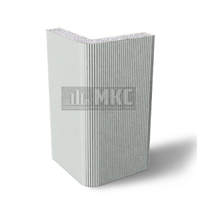 Угловые сэндвич-панели вертикальные из пенополистирола, ширина 1000 мм, толщина 40 мм, RAL7035